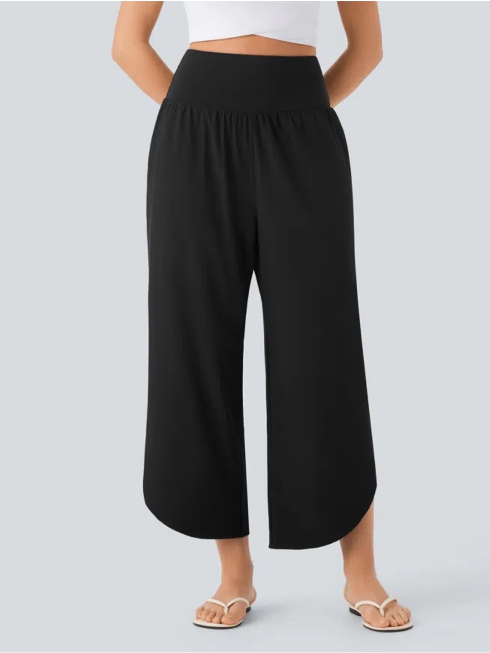 Halara Breezeful™ High Waisted Tummy Control Split Hem Quick Dry Cropped Pants M